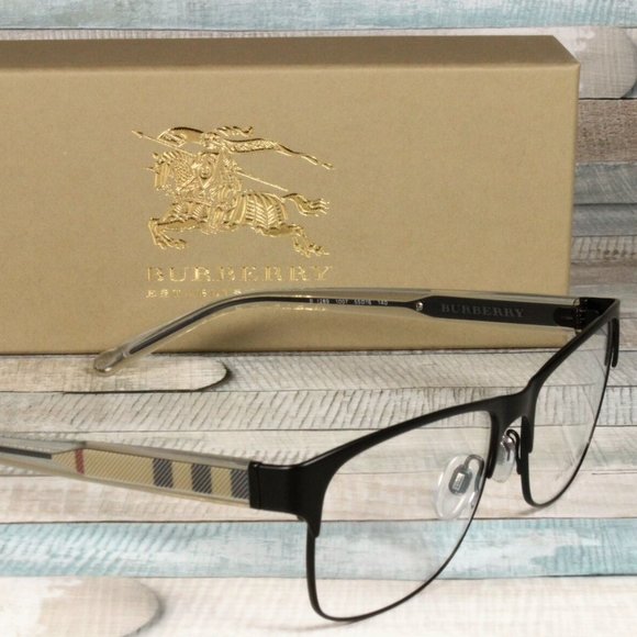 Burberry Matte Black 55m Mens Eyeglasses - Picture 2 of 3